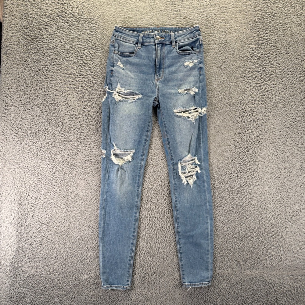 American Eagle Outfitters Next Level Jeans Womens 4 Blue Cotton Denim Jegging